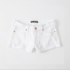 Abercrombie & Fitch Low Rise Cuffed White Shorts